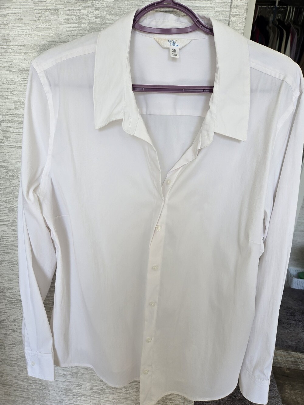 White Long-Sleeve Button-Up Shirt for Women